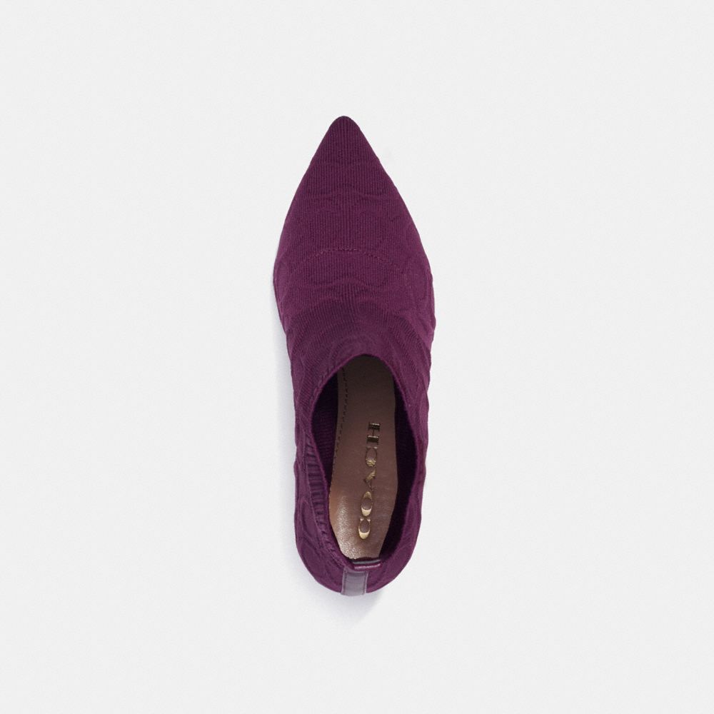 COACH®,JADE BOOTIE,Leather,Deep Berry,Inside View,Top View