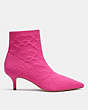 COACH®,JADE BOOTIE,Leather,Bright Fuchsia,Angle View