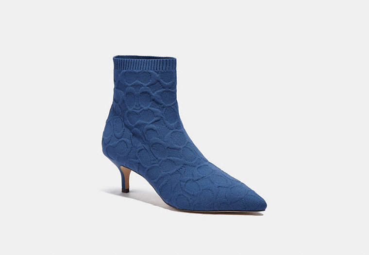 COACH®,JADE BOOTIE,Leather,True Blue,Front View