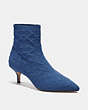 COACH®,JADE BOOTIE,Leather,True Blue,Front View