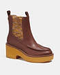 COACH®,DELANEY BOOTIE,Leather,Saddle,Front View