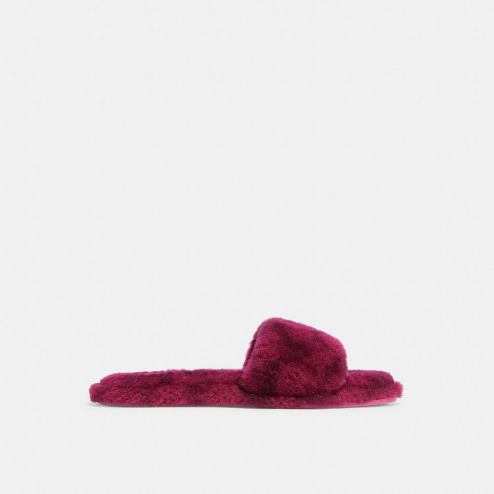 Coach best sale fuzzy slippers