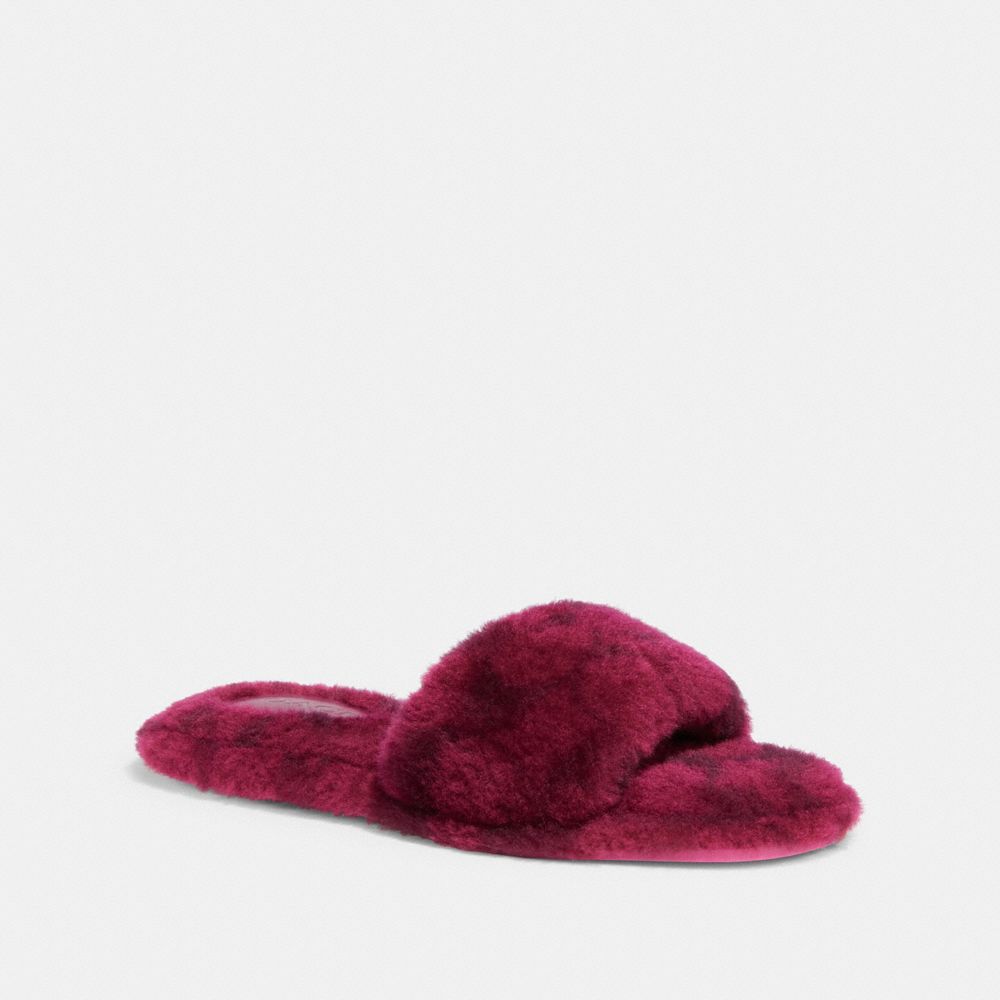 Coach fluffy hot sale slippers