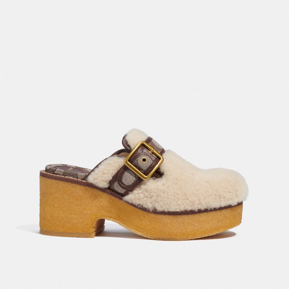 COACH®,DYLAN CLOG,Natural/Oak/Maple,Angle View