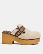 COACH®,DYLAN CLOG,Leather,Natural/Oak/Maple,Angle View
