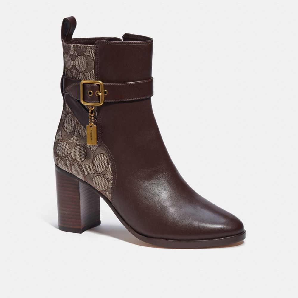 Coach signature buckle bootie online