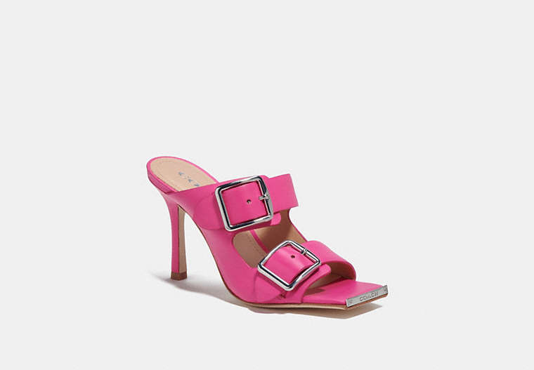 COACH®,KYLE SANDAL,Leather,Bright Fuchsia,Front View