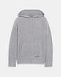 COACH®,KNITTED HOODIE,wool,Dark Grey Ash,Front View