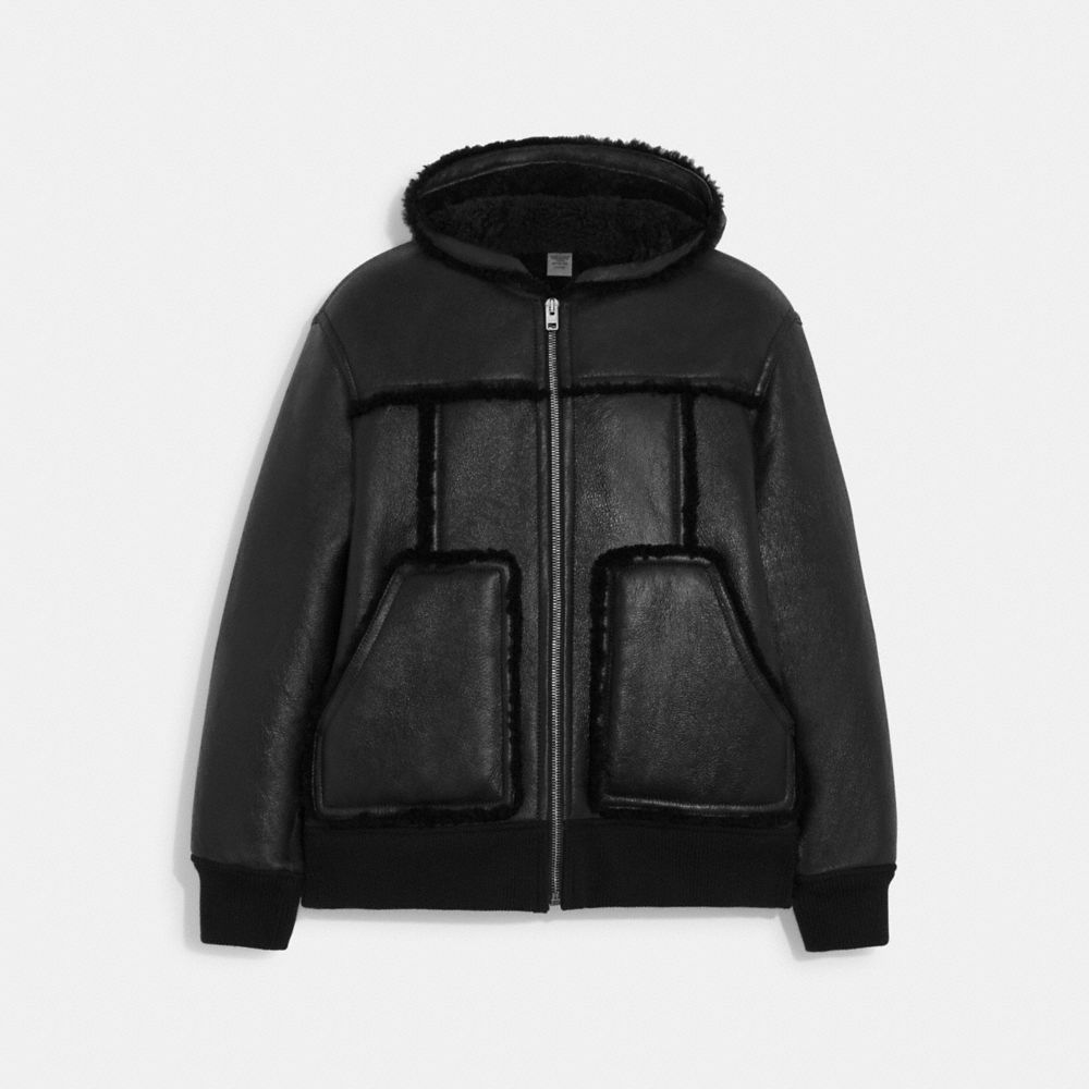 Coach reversible outlet shearling hoodie