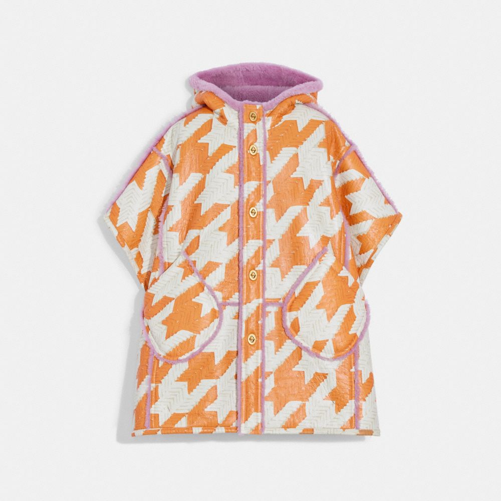 Printed Shearling Cape