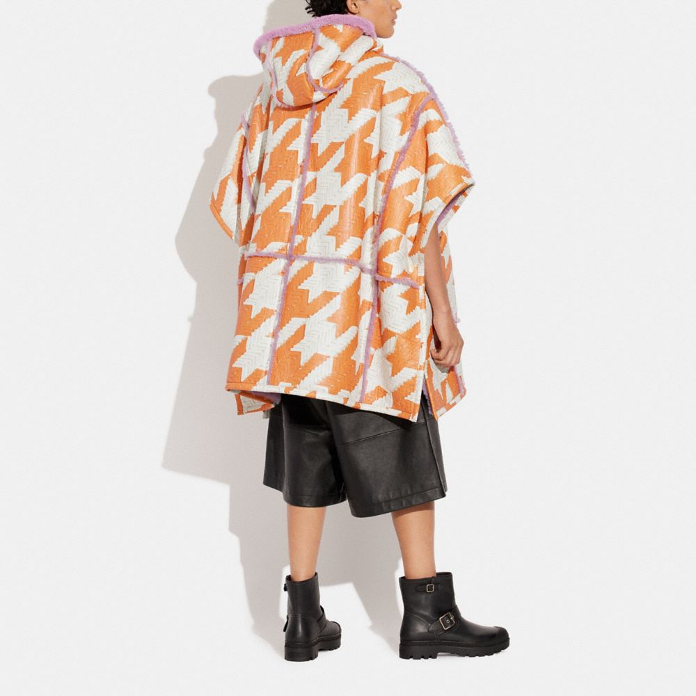 Printed Shearling Cape