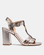 COACH®,MARGARET SANDAL,Leather,Champagne,Angle View