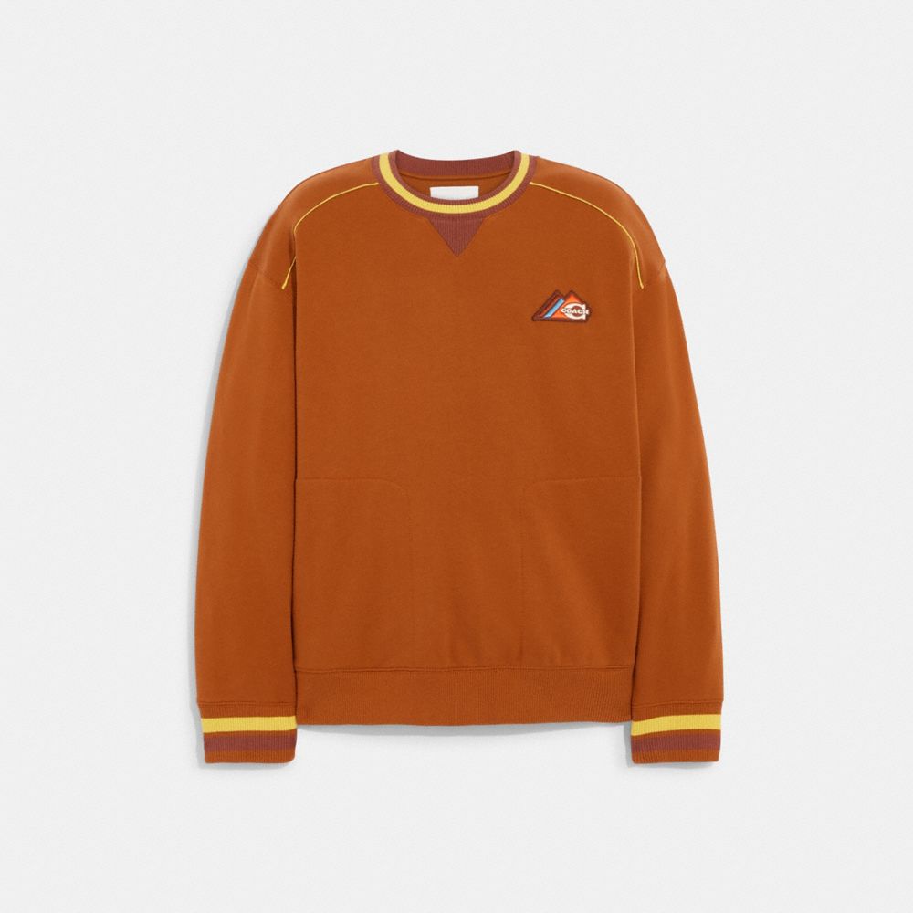  Caramel crew-neck sweater with logo
