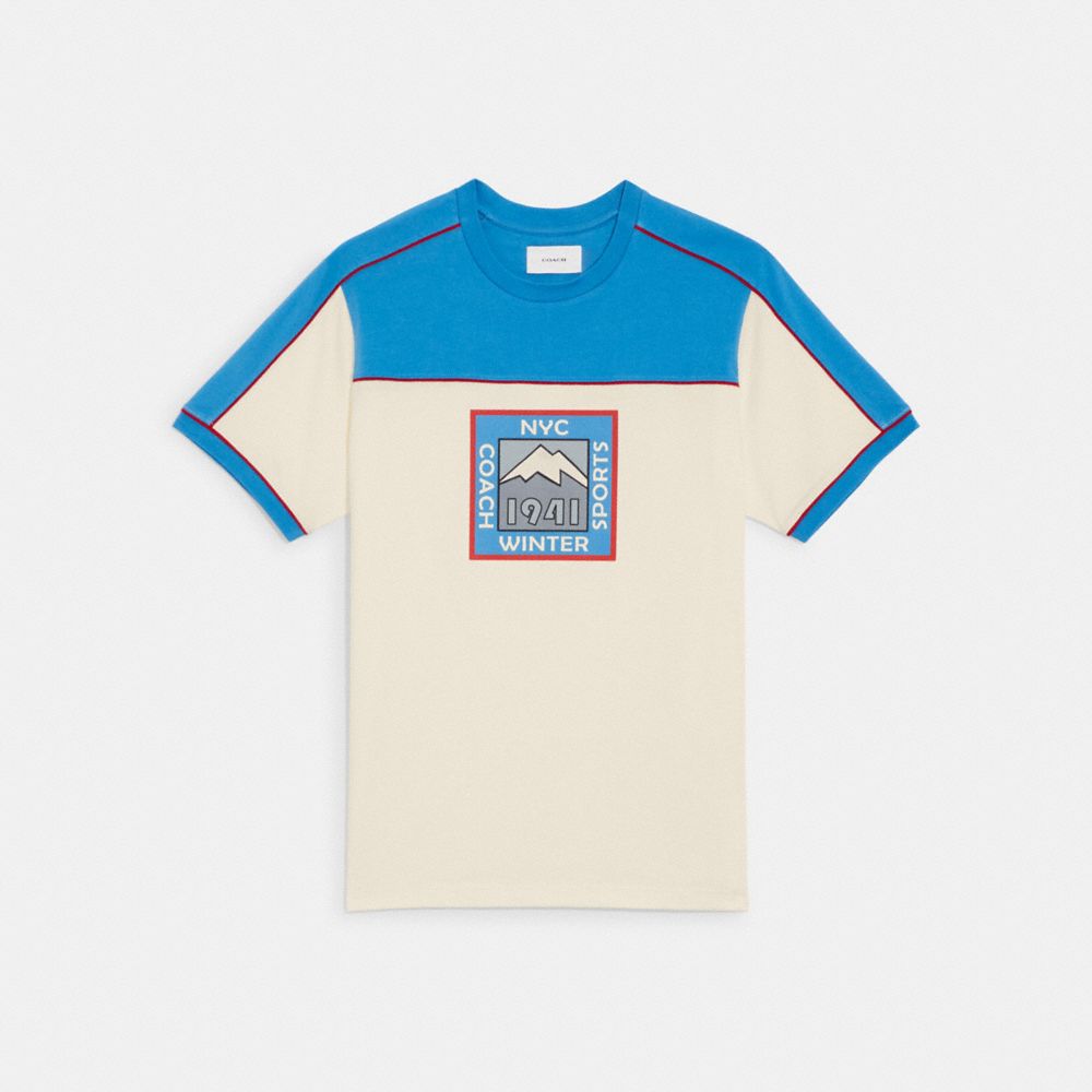 Colorblock Crewneck T Shirt In Organic Cotton