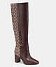 COACH®,OLLIE BOOT IN SIGNATURE JACQUARD,Oak/Maple,Front View