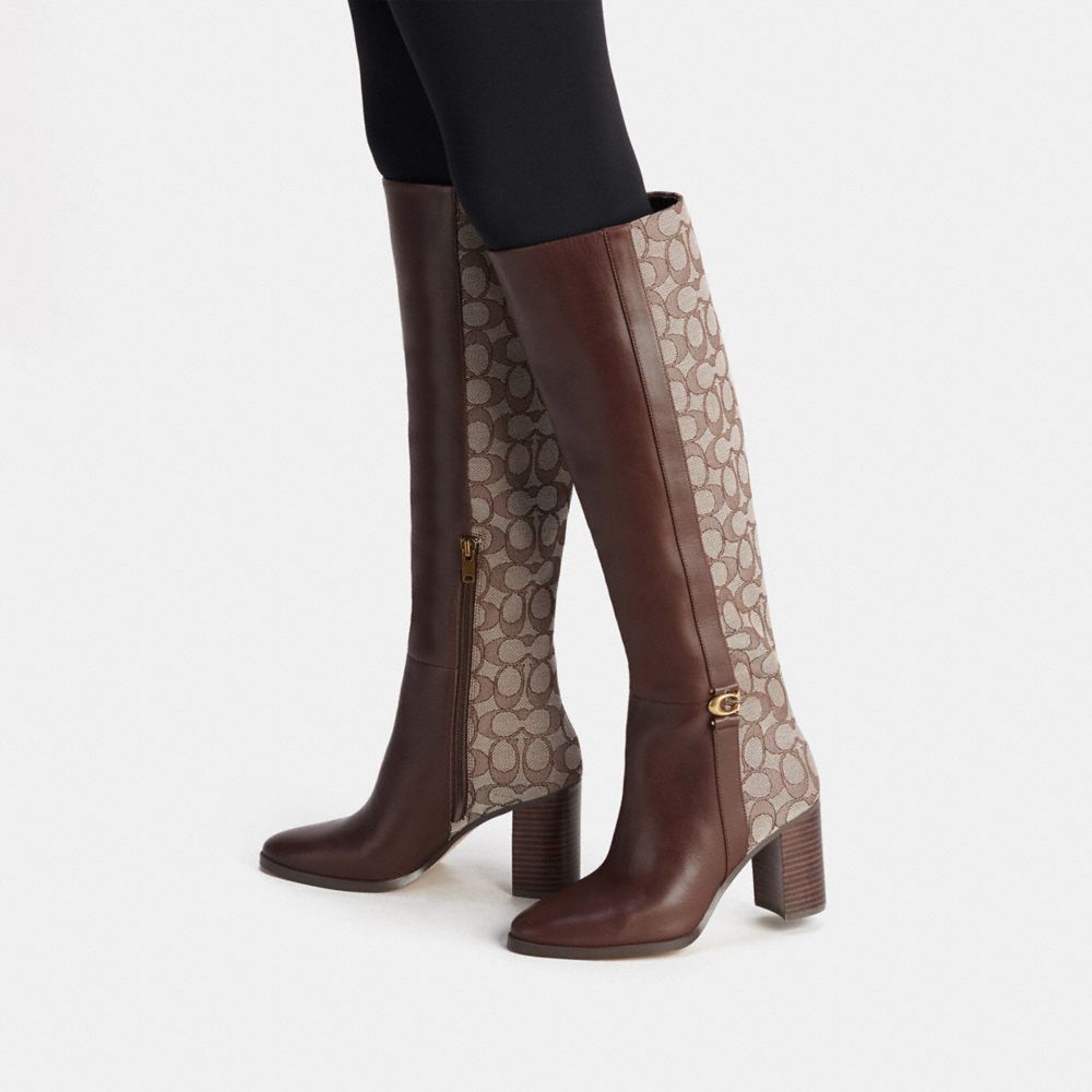 COACH®,Ollie Boot In Signature Jacquard,,Detail View