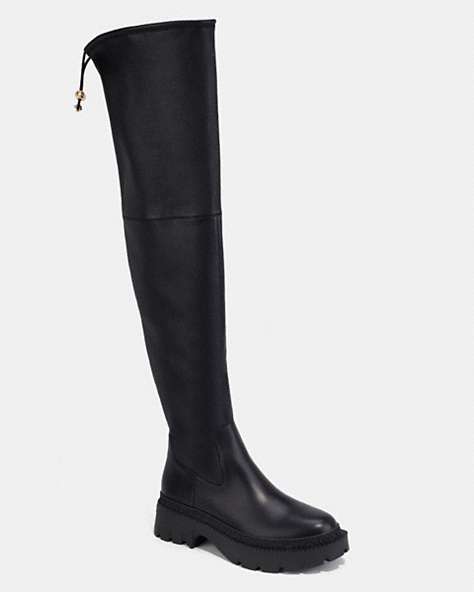 COACH®,JOLIE BOOT,Leather,Black,Front View