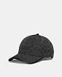 COACH®,SIGNATURE JACQUARD CANVAS BASEBALL HAT,Organic Cotton,Black,Front View