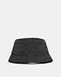 COACH®,SIGNATURE JACQUARD CANVAS BUCKET HAT,Black,Front View