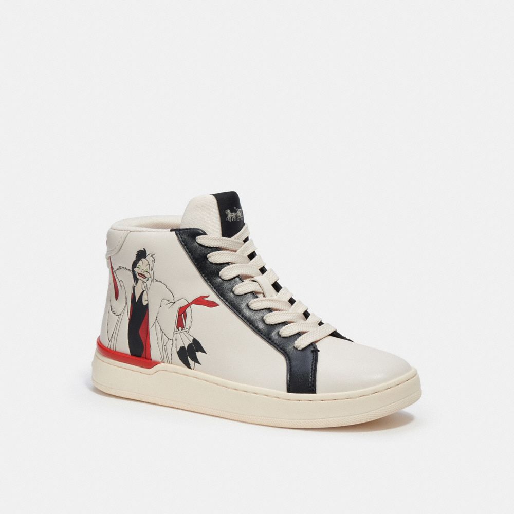 COACH® | Disney X Coach Clip High Top Sneaker With Cruella Motif