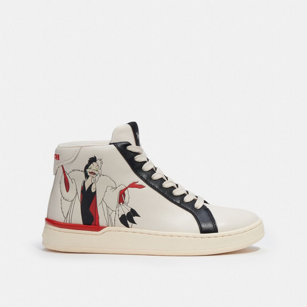 COACH®  Disney X Coach Clip High Top Sneaker With Cruella Motif