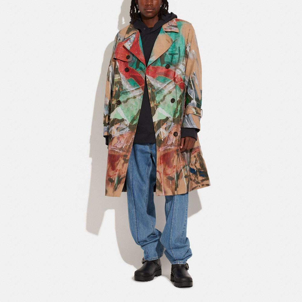 COACH®,COACH X MINT + SERF TRENCH COAT,Multi Color,Scale View