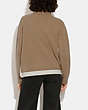 COACH®,COLORBLOCK HORSE AND CARRIAGE SWEATER,wool,Tan Multi,Scale View