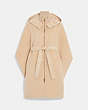 COACH®,CLASSIC DOUBLE FACE CAPE,wool,Oatmeal,Front View
