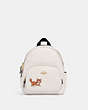 COACH®,MINI COURT BACKPACK WITH DANCING KITTEN,Medium,Gold/Chalk Multi,Front View