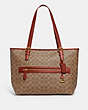 COACH®,LARGE TAYLOR TOTE IN SIGNATURE CANVAS,Signature Coated Canvas,Medium,Brass/Tan/Rust,Front View
