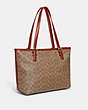 COACH®,LARGE TAYLOR TOTE IN SIGNATURE CANVAS,Signature Coated Canvas,Medium,Brass/Tan/Rust,Angle View