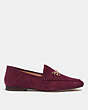COACH®,HANNA LOAFER,Suede,Deep Berry,Angle View