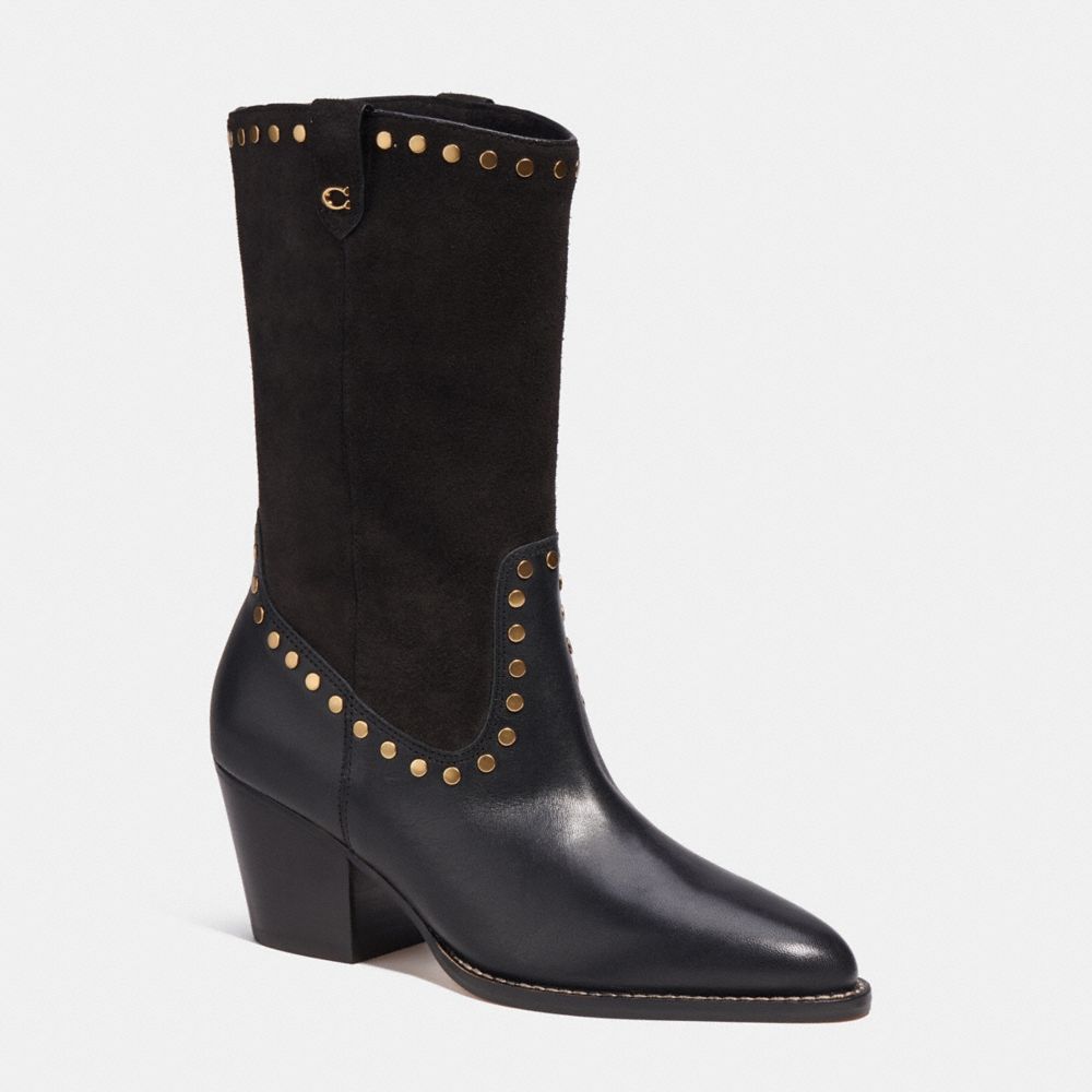 COACH®,PHEOBE BOOTIE,Black,Front View