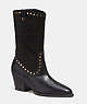 COACH®,PHEOBE BOOTIE,Leather,Black,Front View