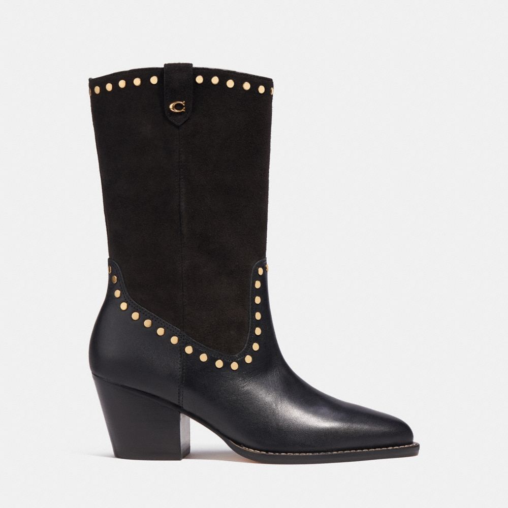 COACH®,PHEOBE BOOTIE,Black,Angle View