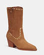 COACH®,PHEOBE BOOTIE,Suede,Coconut,Front View