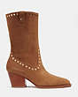 COACH®,PHEOBE BOOTIE,Suede,Coconut,Angle View
