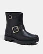 COACH®,TROOPER MOTO BOOT,Leather,Black,Front View