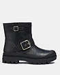 COACH®,TROOPER MOTO BOOT,Leather,Black,Angle View