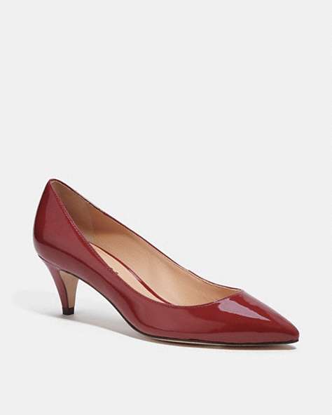 COACH®,SLOANE PUMP,Leather,Cherry,Front View