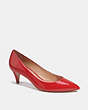 COACH®,SLOANE PUMP,Leather,Sports Red,Front View