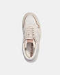COACH®,HIGH TOP SNEAKER IN SIGNATURE CANVAS,Leather,Chalk,Inside View,Top View