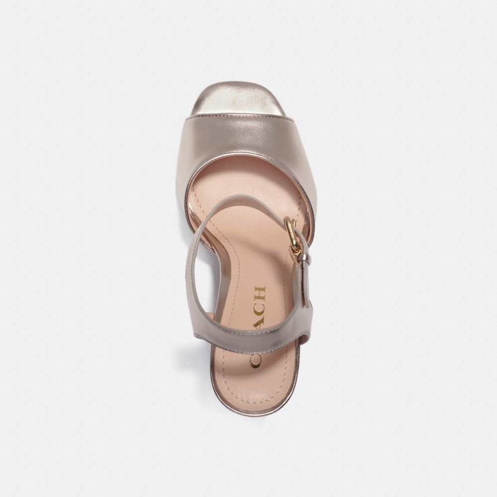 COACH®,MARLA SANDAL,Metallic Leather,Champagne,Inside View,Top View