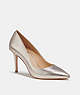 COACH®,WILEY PUMP,Metallic Leather,Champagne,Front View