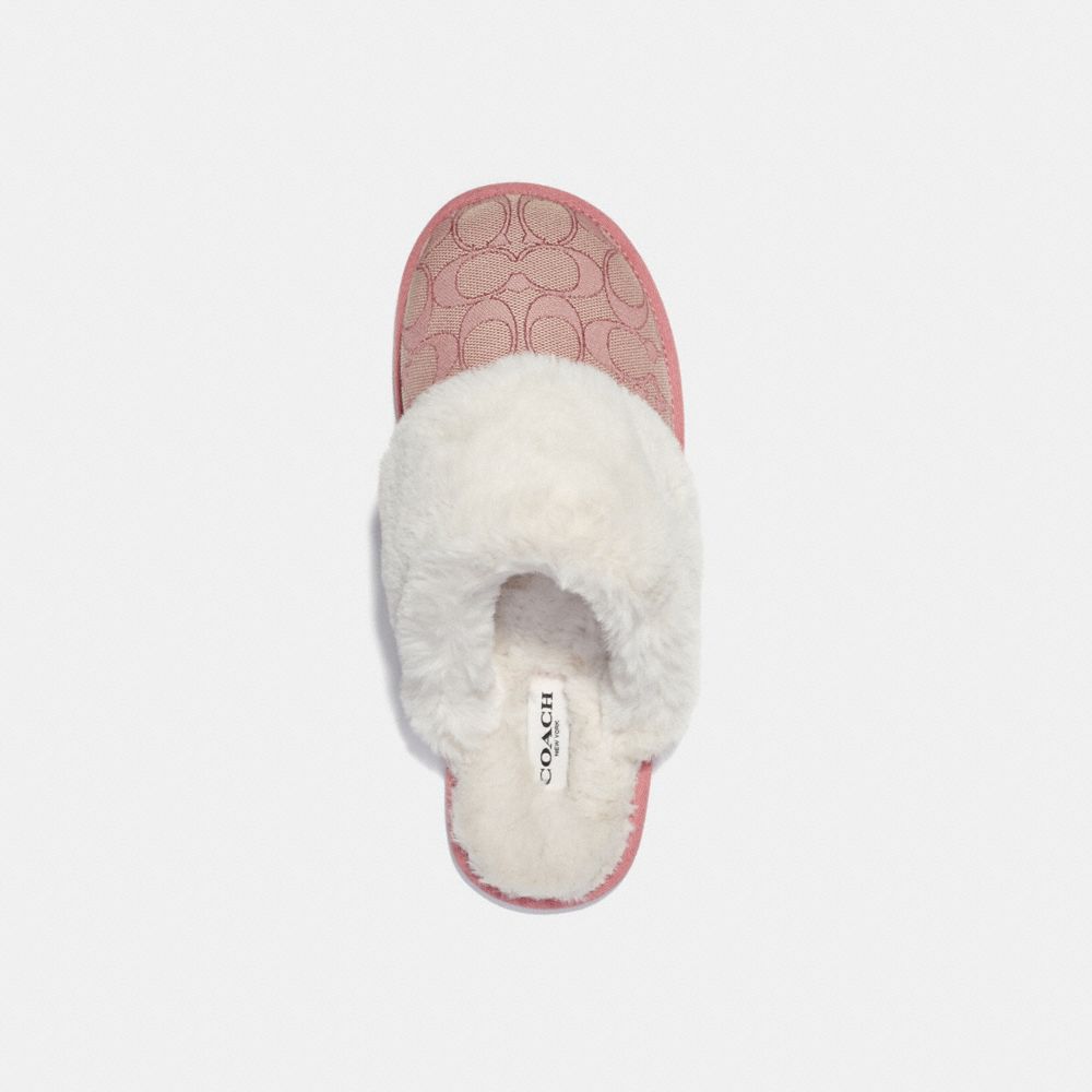 COACH®,ZIVA SLIPPER IN SIGNATURE JACQUARD,Signature Jacquard,Pink/Pink,Inside View,Top View