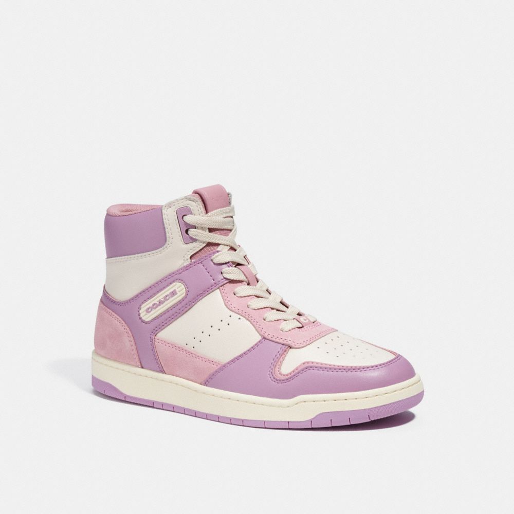 COACH®,HIGH TOP SNEAKER,Tulip/Chalk,Front View