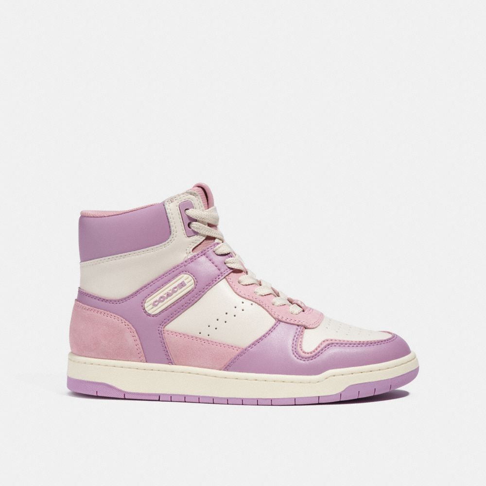 COACH®,HIGH TOP SNEAKER,Tulip/Chalk,Angle View