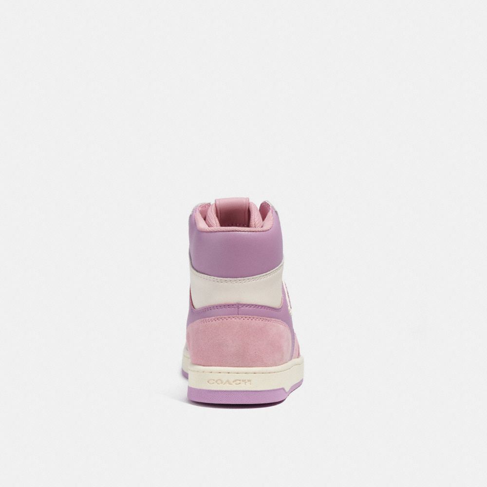 COACH®,High Top Sneaker,Leather,Suede,Rubber,High Top,Casual,Mixed Media,Color Block,Perforated,Casual,Multi Color,Alternate View
