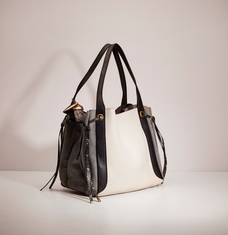 Upcrafted Harmony Hobo In Colorblock Snakeskin