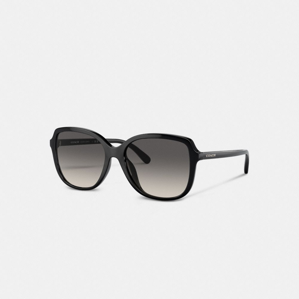 COACH®,GEOMETRIC SQUARE SUNGLASSES,Black,Front View